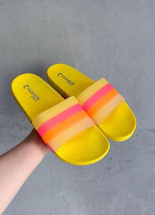 Жіночі літні шльопанці no brand ◈ тапки ◈ тапочки ◈сланці жовтого кольору😍