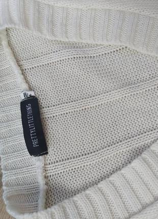 Женская белая удлиненная кофта свитер джемпер пуловер pretty little thing5 фото