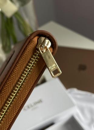 Гаманець celine large zipped wallet cuir triomphe жіночий на подарунок 14 лютого / 8 березня3 фото