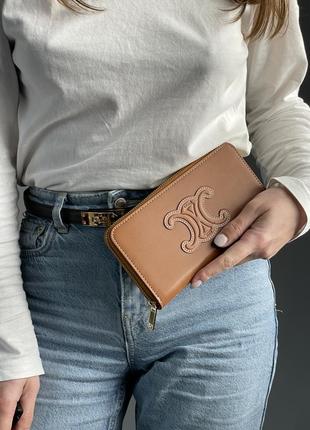 Кошелек celine large zipped wallet cuir triomphe женский на подарок 14 февраля / 8 марта1 фото