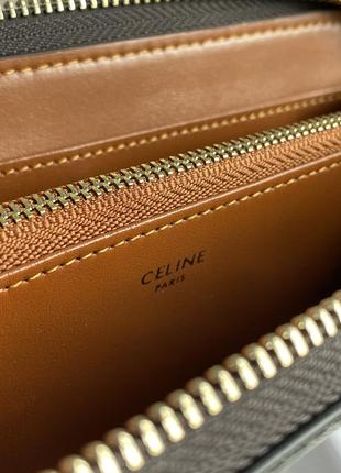 Гаманець celine large zipped wallet in triomphe canvas  жіночий на подарунок 14 лютого / 8 березня4 фото