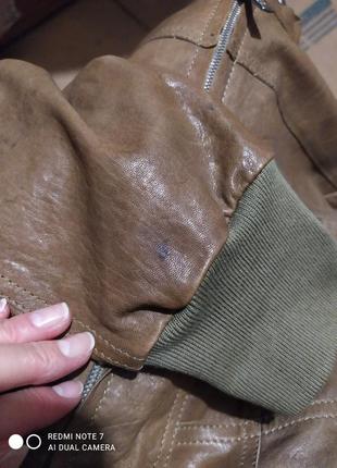Бомбер куртка кожаная италия8 фото