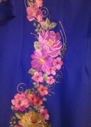 Вышитое платье с цветочным принтом (машинная вышивка)2 фото