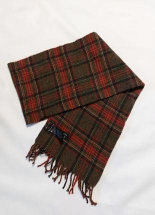 Вовняний шарф в клітинку massimo dutti wool checked scarf