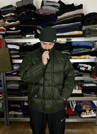 Теплый оливковый винтажный пуховик зимняя куртка nike vintage nike olive puffer down jacket2 фото