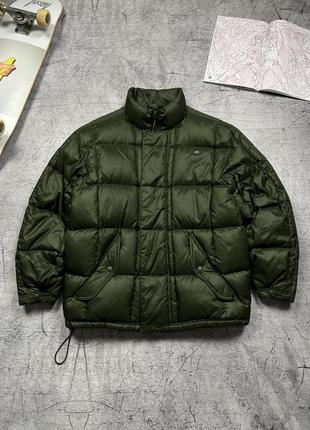 Теплый оливковый винтажный пуховик зимняя куртка nike vintage nike olive puffer down jacket4 фото