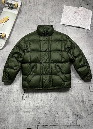 Теплый оливковый винтажный пуховик зимняя куртка nike vintage nike olive puffer down jacket7 фото
