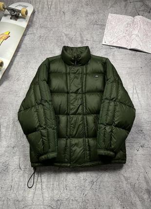 Теплый оливковый винтажный пуховик зимняя куртка nike vintage nike olive puffer down jacket8 фото