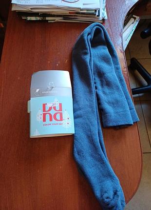 Колготы махровые махровые джинс, синие