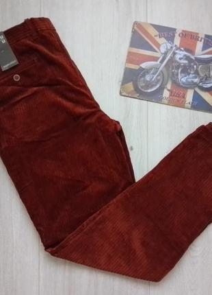 Вельветові штани чоловічі звужені брюки чіноси р. 52 slim5 фото