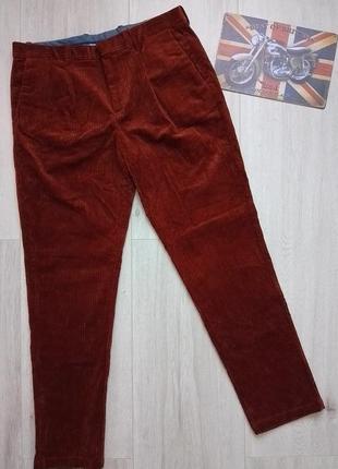 Вельветові штани чоловічі звужені брюки чіноси р. 52 slim1 фото