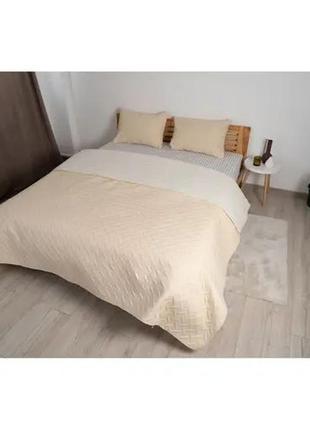 Беж/ молочный евро стеганый покрывало/плед 240*220 теп есть цвета