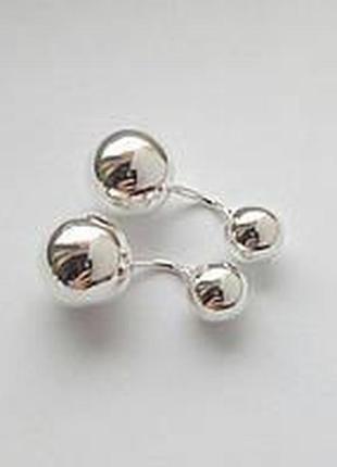Серебряные серьги "шарики dior"