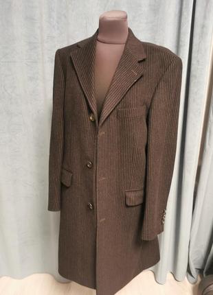 Шерстяное фирменное мужское пальто3 фото