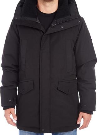 Куртка зимова чоловіча vince camuto men's bomber jacket with faux-fur trimmed hood