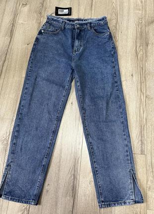 Современные джинсы палаццо, джинсы женские свободного кроя, джинсы моммы с высокой посадкой5 фото