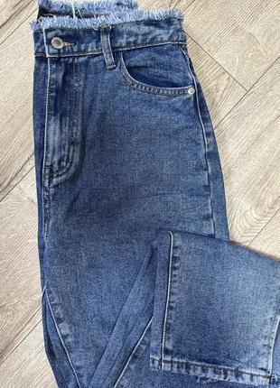 Современные джинсы палаццо, джинсы женские свободного кроя, джинсы моммы с высокой посадкой7 фото