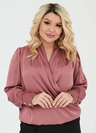 Блуза шовк молочний, сірий, зелений, чорний, мокко ,бордо, хакі, фрез, пляшка 44-46, 48-50, 52-54