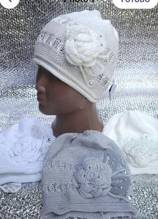 Шапочка для дівчинки роза