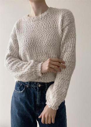 Теплий светр у розмірі xs-s бежевого кольору свитер светрик zara