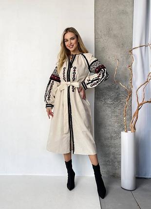 Жіноча сукня вишиванка ❤️ вишита сукня міді ❤️ вишиванка ❤️ сукня в етно стилі