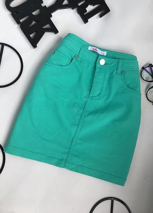 Бирюзовая мини юбка 2
