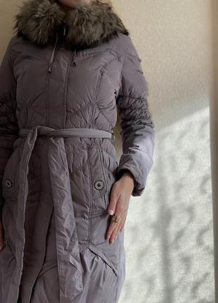Теплое зимнее пальто с натуральным мехом8 фото