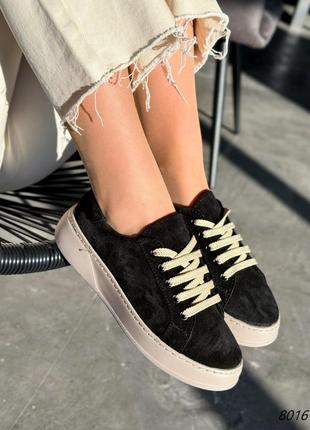 Кеды женские briana черные натуральная замша