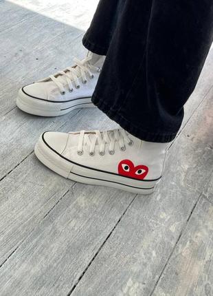 Жіночі кеди converse comme des garçons play white