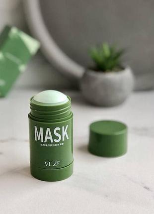 Очисна тверда маска для обличча проти вугрів зелений чай veze , 40 грам очисна тверда маска для обл