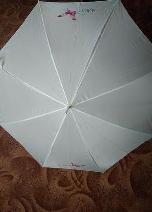 Зонт зонтик парасолька белый трость автомат d=120 см ручка 84 см 249 грн3 фото