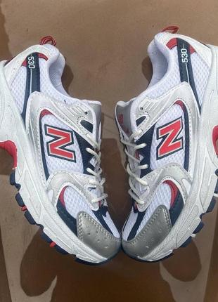 New balance 530 white&amp;red3 фото