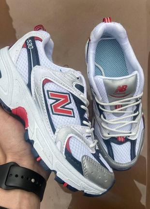 New balance 530 white&amp;red4 фото