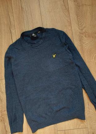 Вовняний светр lyle & scott джемпер пуловер реглан свитер шерстяной2 фото