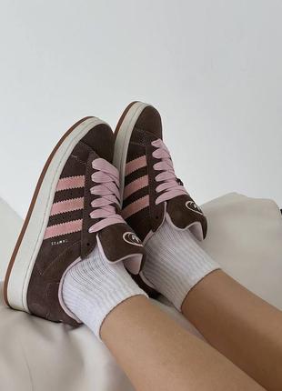 Adidas campus 00s brown/pink, кросівки, кроссовки