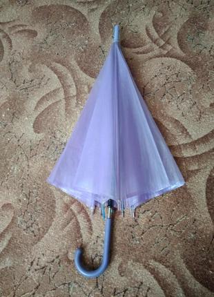 Зонт зонтик парасолька сиреневый трость автомат d=108 см ручка 74 см3 фото