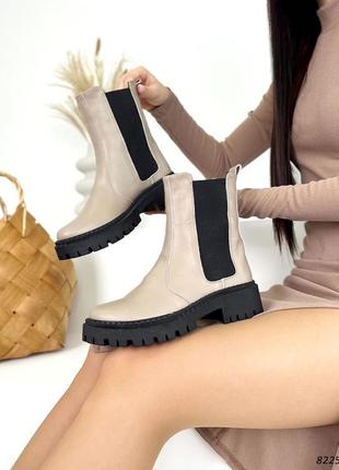 Шкіряні зимові челсі