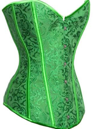 Корсет корсаж с трусиками зеленый восхитительный набор эротическое белье8 фото