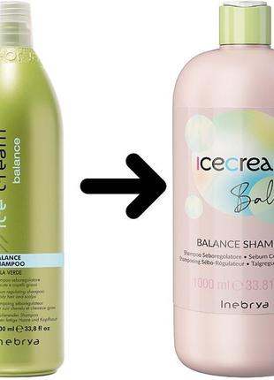 Шампунь для жирной кожи головы inebrya ice cream balance shampoo2 фото