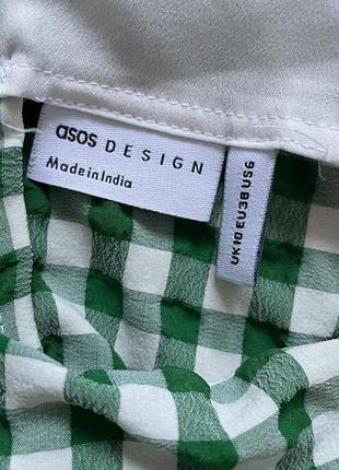 Зеленый сарафан мини-комбинация с v-образным вырезом asos design размер 384 фото