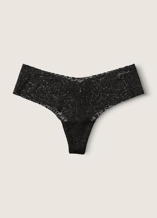 Женские кружевные бесшовные трусики стринги victoria’s secret pink