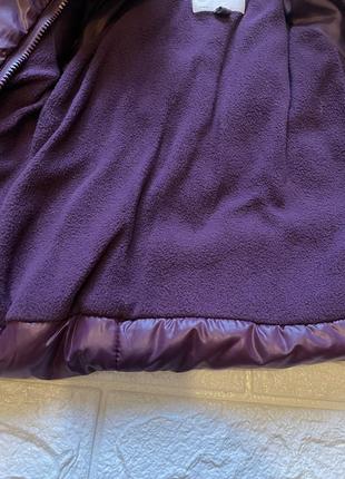 Красивая и тёпленькая фиолетовая курточка на весну для девочки 7-12 месяцев7 фото