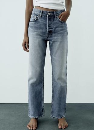 Прямі джинси zara класичні джинси straight leg zara 36 38