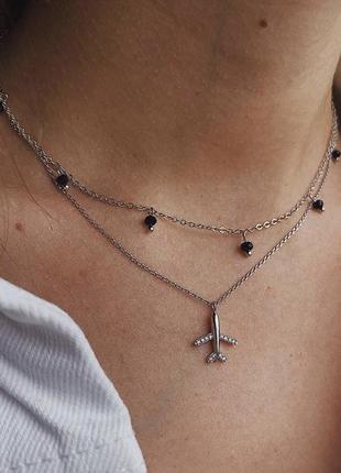 Красивая цепочка с подвеской, серебро