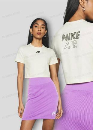 Вкорочена футболка nike sportswear air crop print t-shirt | топ найк