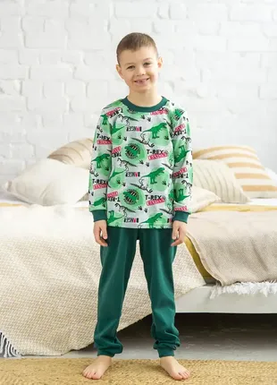 Пижама для мальчика с динозавром интерлок2 фото