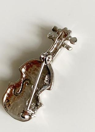 Вінтажна маленька брошка скрипка4 фото