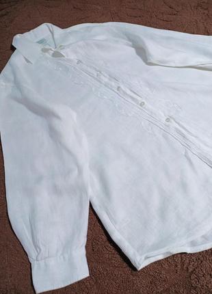 Винтажная рубашка laura ashley 100%лён вышивка2 фото