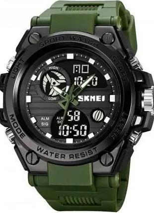 Часы наручные мужские skmei 2031ag army green, часы тактический противоударный.