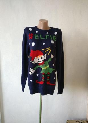 Кофта светр новий рік атрибутика неформат elfie merry christmas